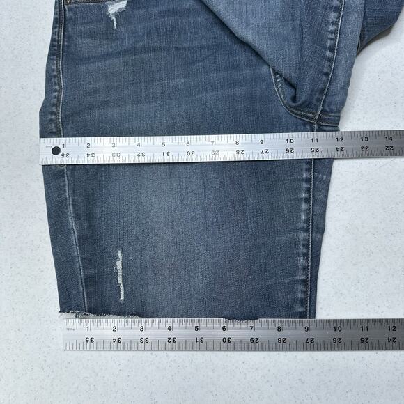 Lularoe Shorts Womens 32 US 14 Skinny Bermuda Cut Off Blue Denim Tummy Panel - Picture 6 of 10